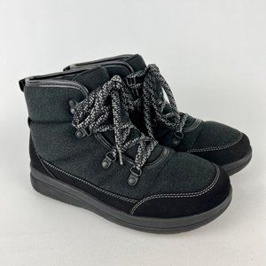 Clarks Cloudsteppers Womens Cabrini Cove Black Ankle Booties Hiking Boot sz 6.5